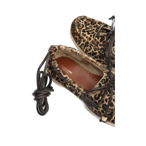 Golden Goose Deluxe Brand Leopard Printed Boat Moccasins