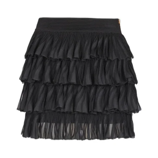 Balmain Short Ruffled Knit Skirt
