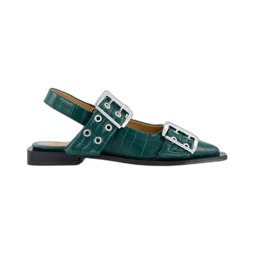 Double-Buckle Pointed Flat Pumps