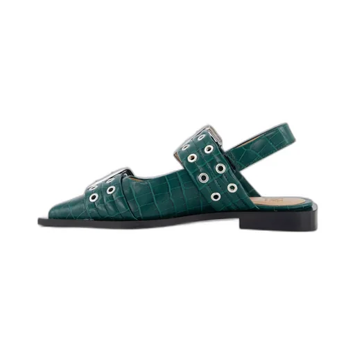 Double-Buckle Pointed Flat Pumps