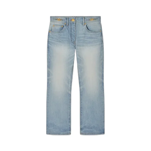Versace Logo-Patch Cropped Jeans