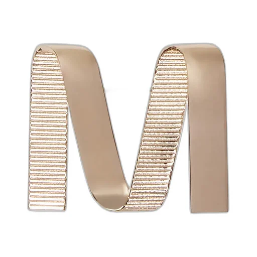 Metallic M Brooch