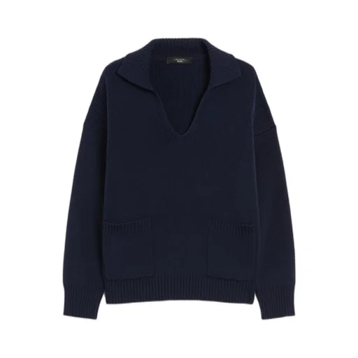 Weekend Max Mara V-Neck Ribbed Polo Jumper