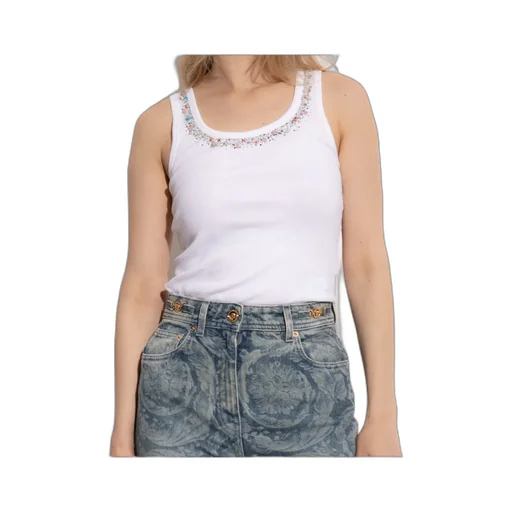 Versace Embellished Sleeveless Top