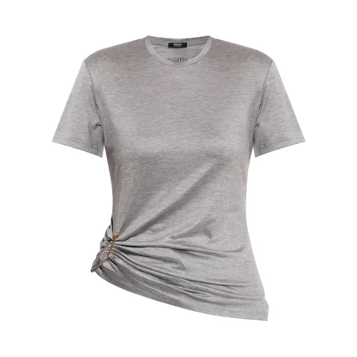 Versace Safety Pin Detailed Short-Sleeved Top