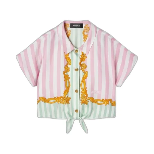 Versace Kids Barocco Pinstripe Shirt