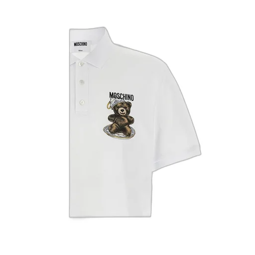 Moschino Logo Printed Press Polo Shirt