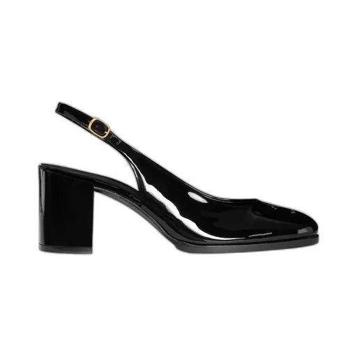 Celine Lily Perforated Triomphe Slingback In Patent Calfskin