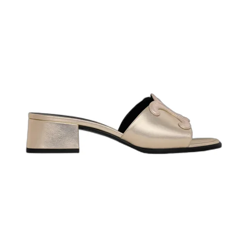 Celine Clemence Mule In Laminated Calfskin & Tejus Stamped Calfskin