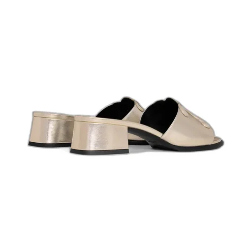 Celine Clemence Mule In Laminated Calfskin & Tejus Stamped Calfskin