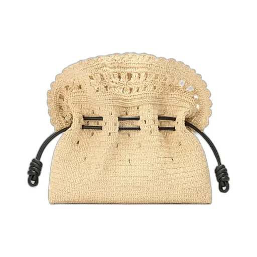 Medium Flamenco Clutch In Raffia