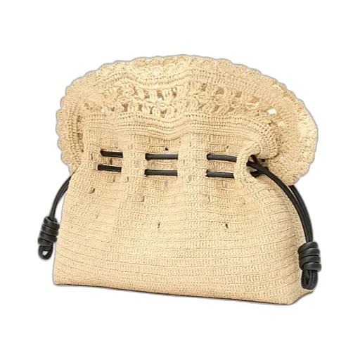 Medium Flamenco Clutch In Raffia