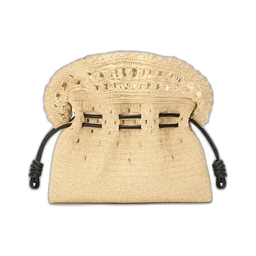 Medium Flamenco Clutch In Raffia