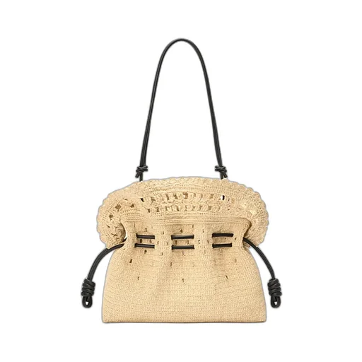 Medium Flamenco Clutch In Raffia