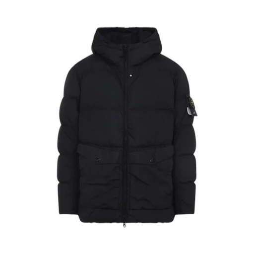 Stone Island Logo Patch Zip-Up Hooded Jacket