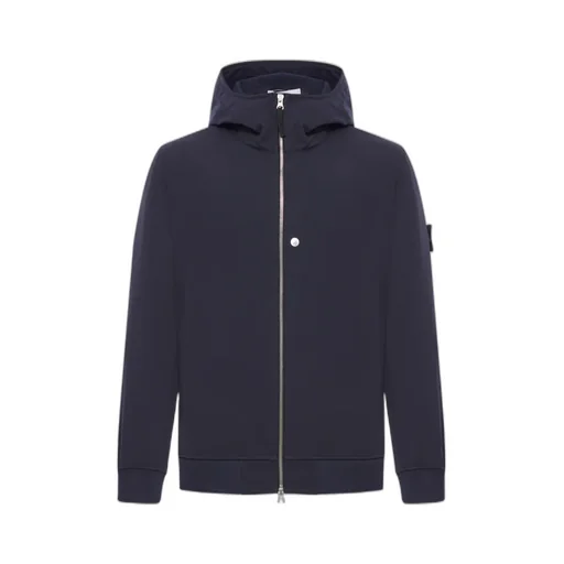Stone Island Logo Patch Zip-Up Hooded Jacket