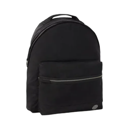 Stone Island Logo Patch Zipped Backpack