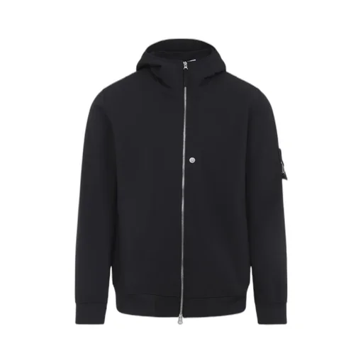 Stone Island Logo Patch Zip-Up Hooded Jacket