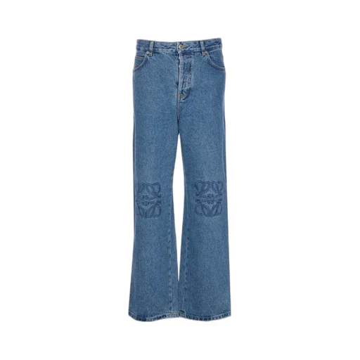 Loewe Anagram-Embroidered Straight-Leg Jeans