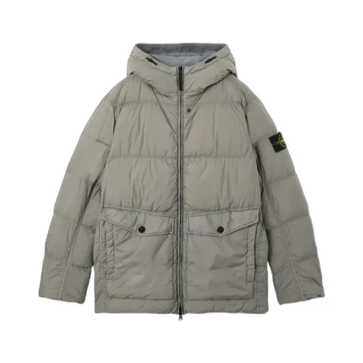 Stone Island Logo Patch Zip-Up Hooded Jacket