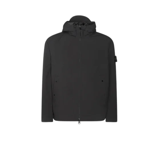 Stone Island Logo Patch Zip-Up Hooded Jacket