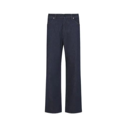 Stone Island Logo Patch Straight-Leg Jeans