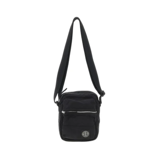 Stone Island Logo Patch Zipped Messenger Bag