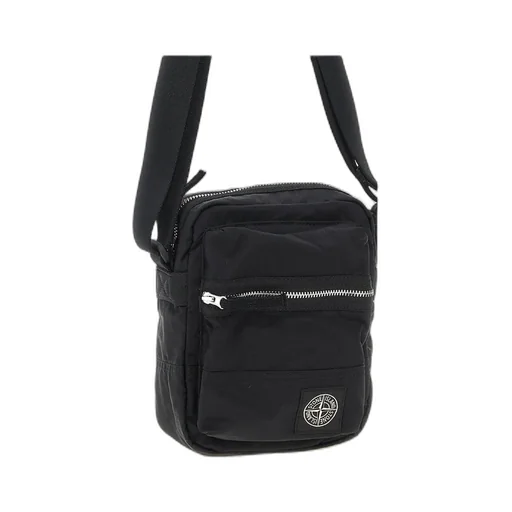 Stone Island Logo Patch Zipped Messenger Bag