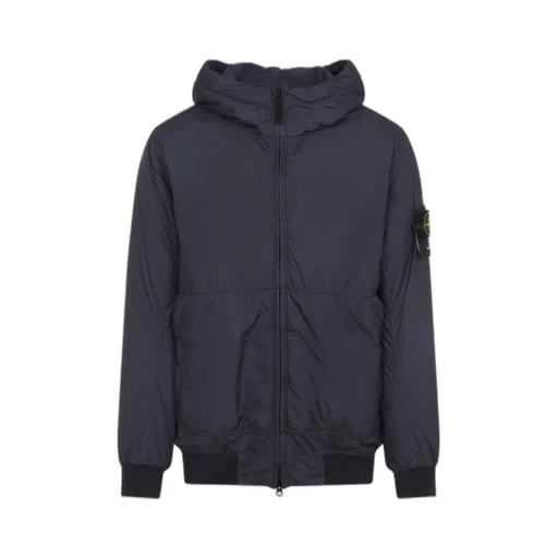 Stone Island Logo Patch Zip-Up Hooded Jacket