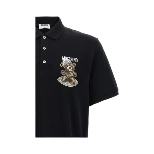 Moschino Logo Printed Press Polo Shirt