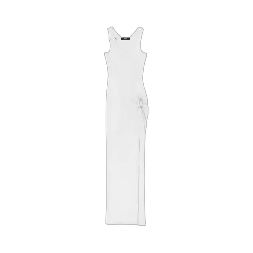 Versace Front Slit Ribbed Dress