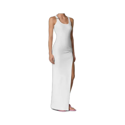 Versace Front Slit Ribbed Dress