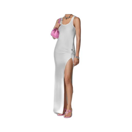 Versace Front Slit Ribbed Dress