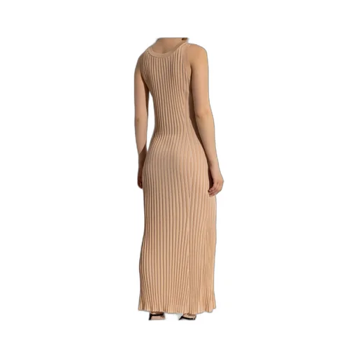 Versace Ribbed Button-Up Sleeveless Dress
