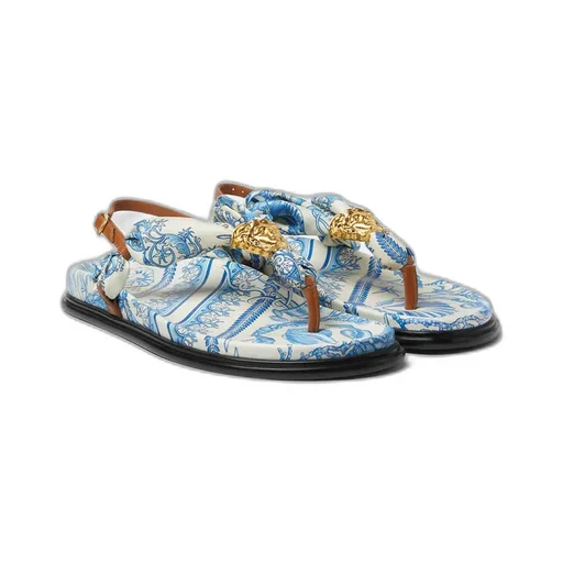 Versace Medusa Head Plaque Thong Sandals