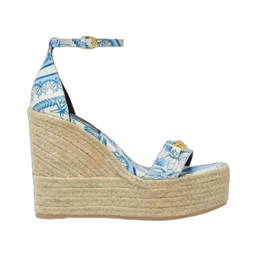 Versace Round-Toe Wedged Sandals