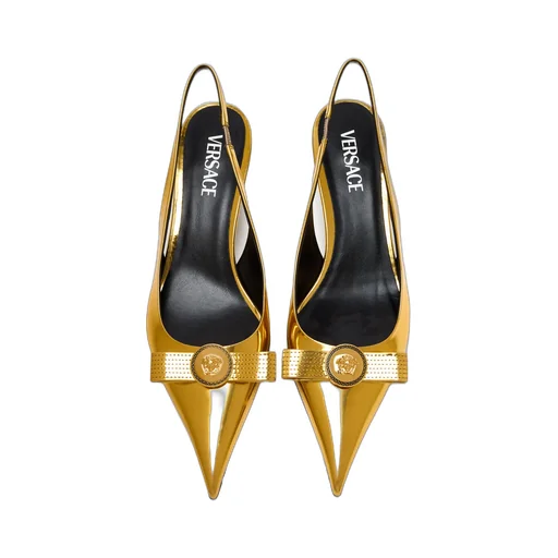 Versace Pointed-Toe Slingback Pumps