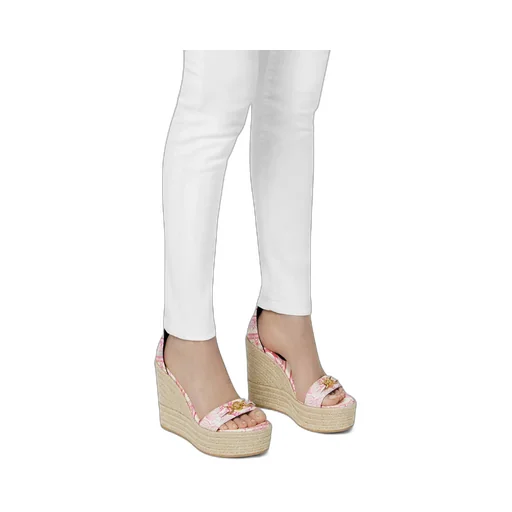 Versace Round-Toe Wedged Sandals
