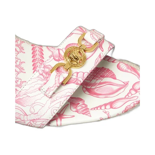 Versace Round-Toe Wedged Sandals