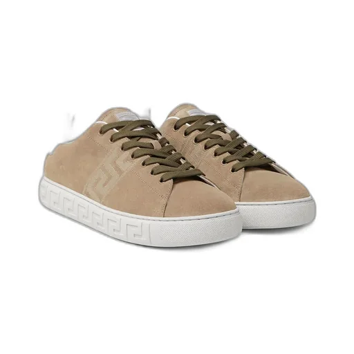 Versace Greca-Embroidered Lace-Up Sneakers