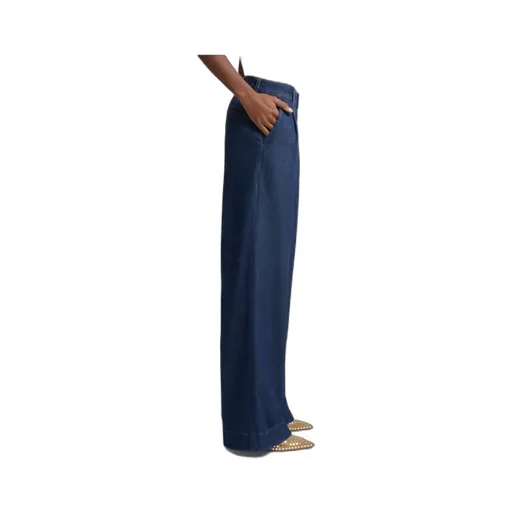 Weightless Denim Pleated Trouser