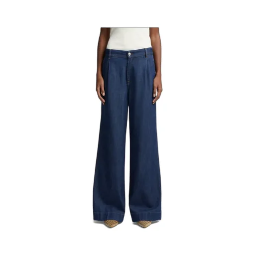 Weightless Denim Pleated Trouser