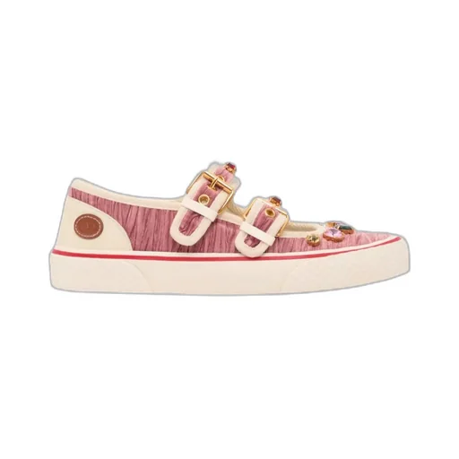 Valentino Dollyboard Embellished Double-Buckled Sneakers