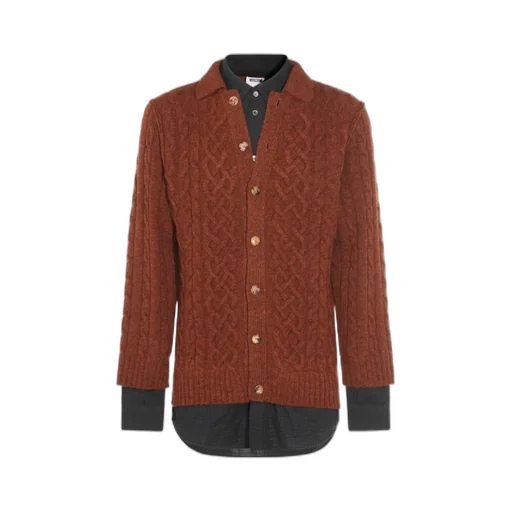Moschino Shetland Plaid Pattern Cardigan