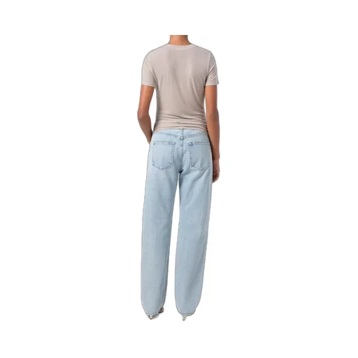 Kelly Distressed High-Rise Straight-Leg Jeans