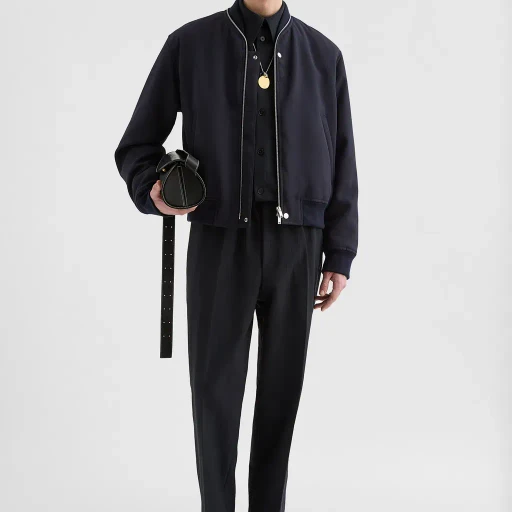 Wool Gabardine Bomber Jacket