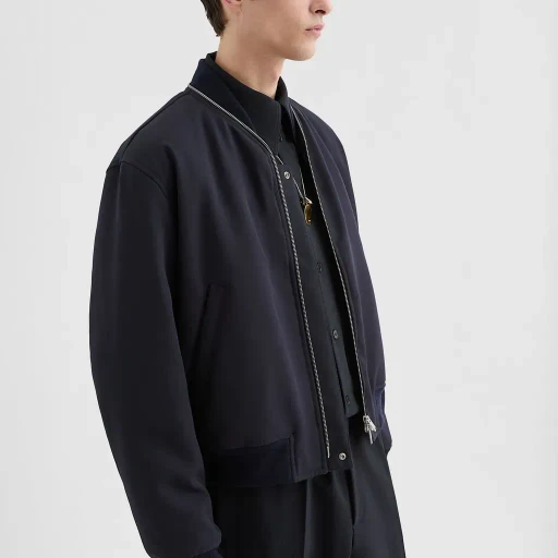 Wool Gabardine Bomber Jacket