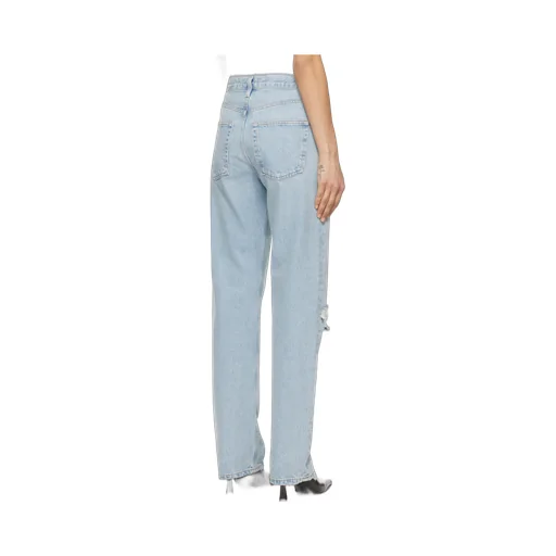 Kelly Distressed High-Rise Straight-Leg Jeans