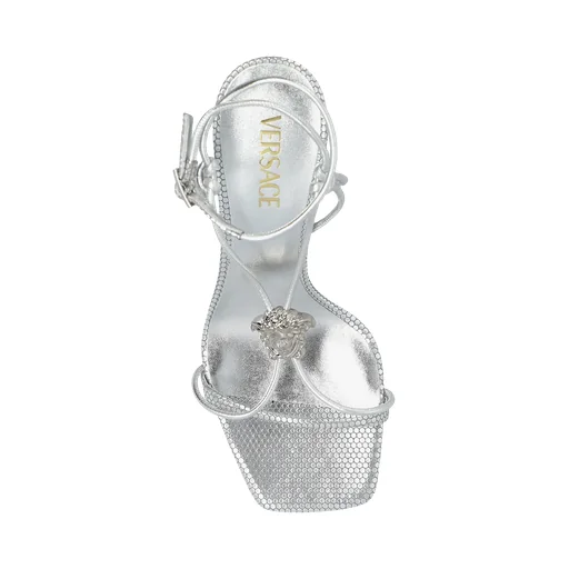 Versace Square-Toe Heeled Sandals