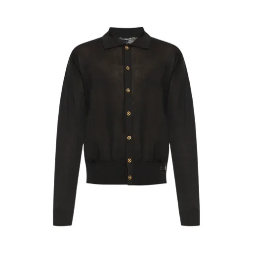 Versace Collared Button-Up Cardigan